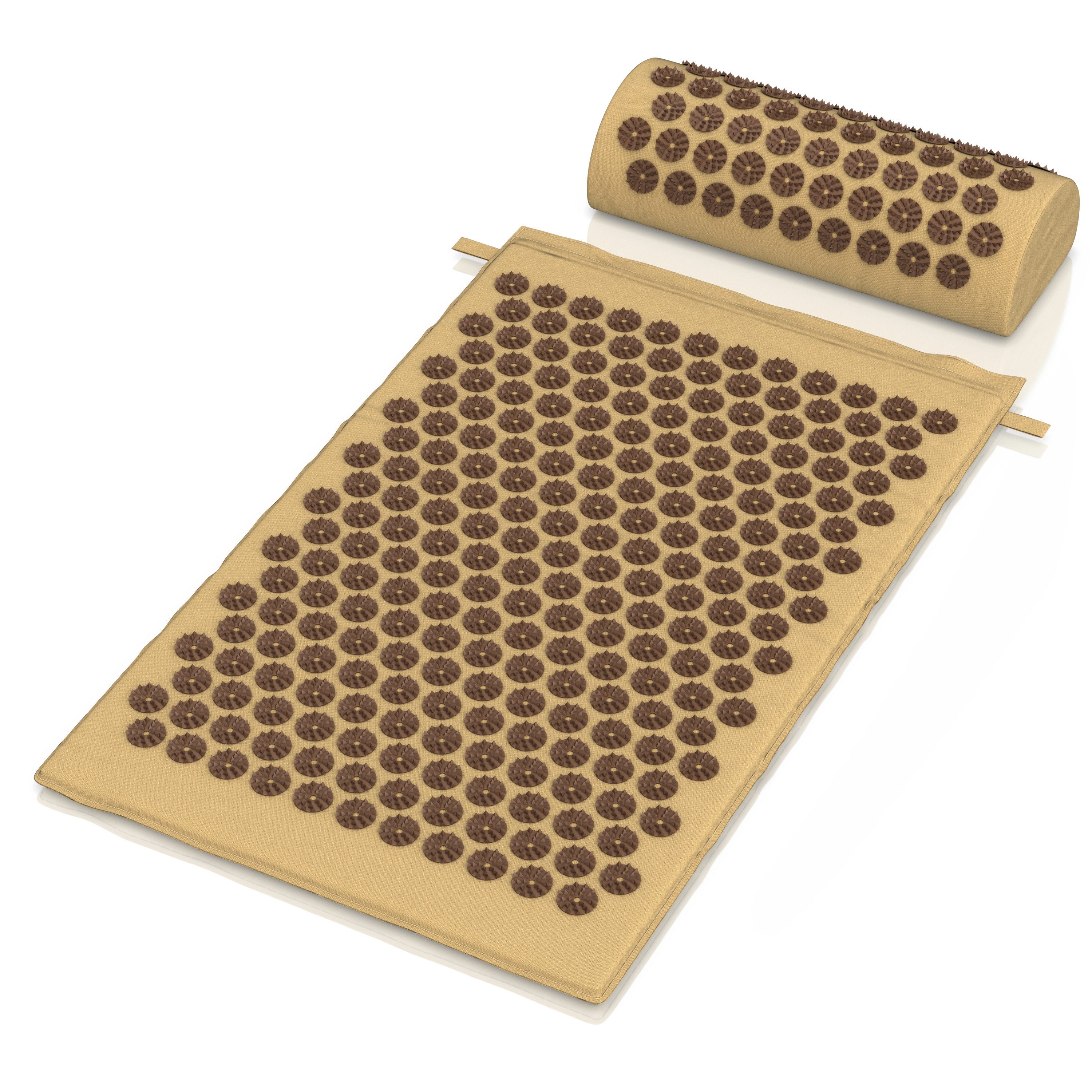 MyBeo Akupressurmatte Set aus Nadelmatte und Nackenkissen, mit Tragetasche, Yantramatte (Set, 3-St), 68x42 cm, Baumwolle, Kunststoffspitzen, Füllung Schaumstoff