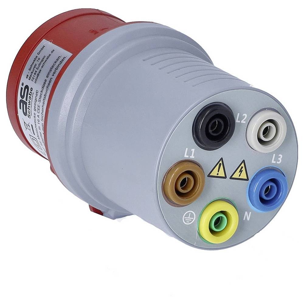 as - Schwabe Messadapter 4 mm Sicherheits-Buchse - CEE-Stecker 16 A 5polig 61105 Stromadapter