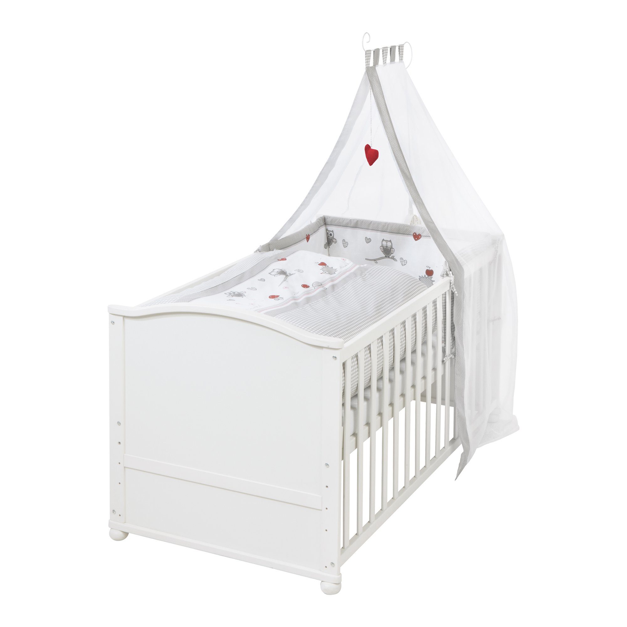 roba® Babybett Komplettbettset, verschiedene Ausführungen, Gitterbett, umbaubar, inkl. Textilausstattung