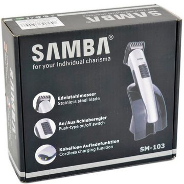SAMBA Elektrorasierer Profi Baarttrimmer mit Ladestation (SM-103), großer Akku mit langer Laufzeit, Schneidemesser aus Edelstahl