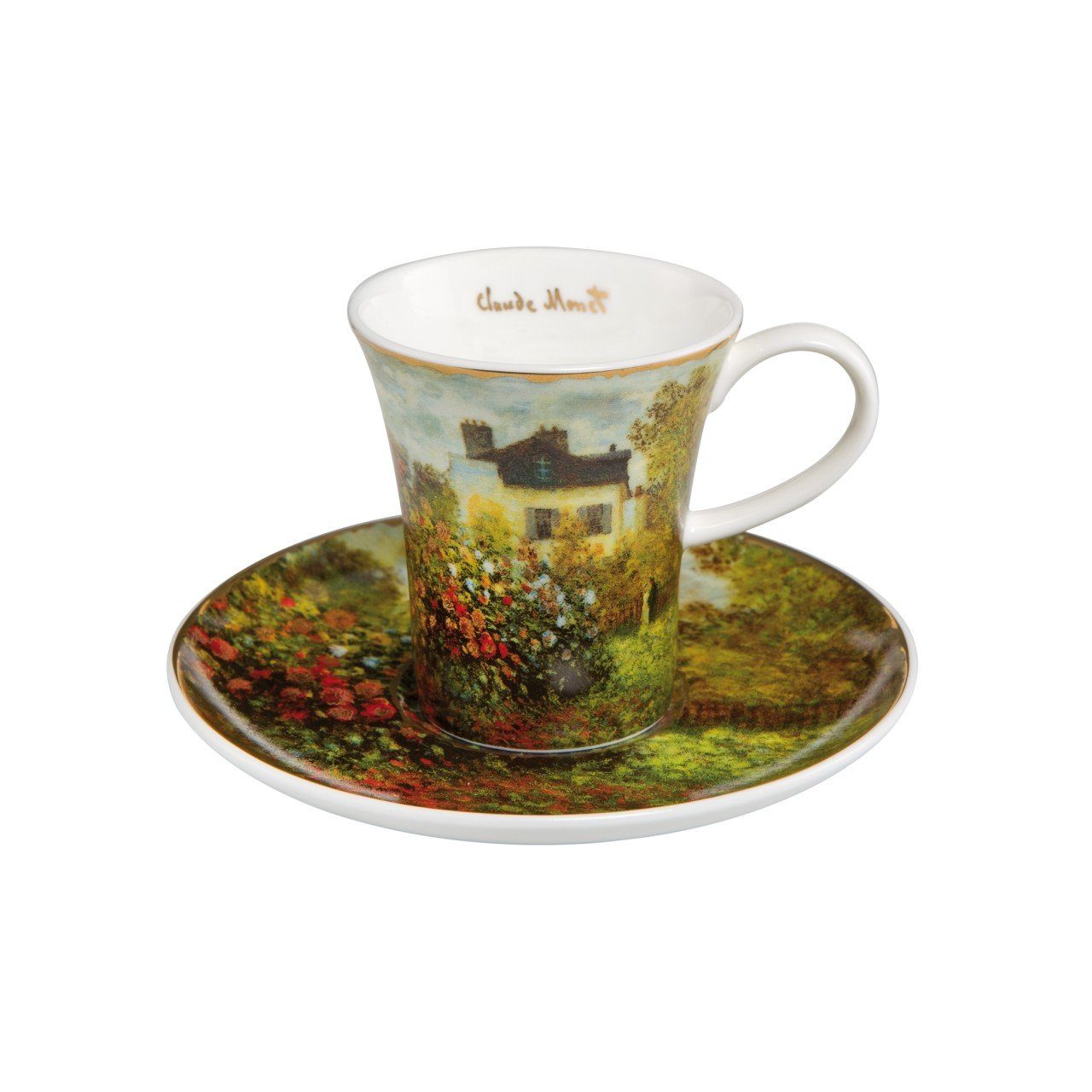 Monet B:12cm Porzellan, Goebel von L:12cm Mehrfarbig Claude Motiv Espressotasse, Porzellan, H:7.5cm