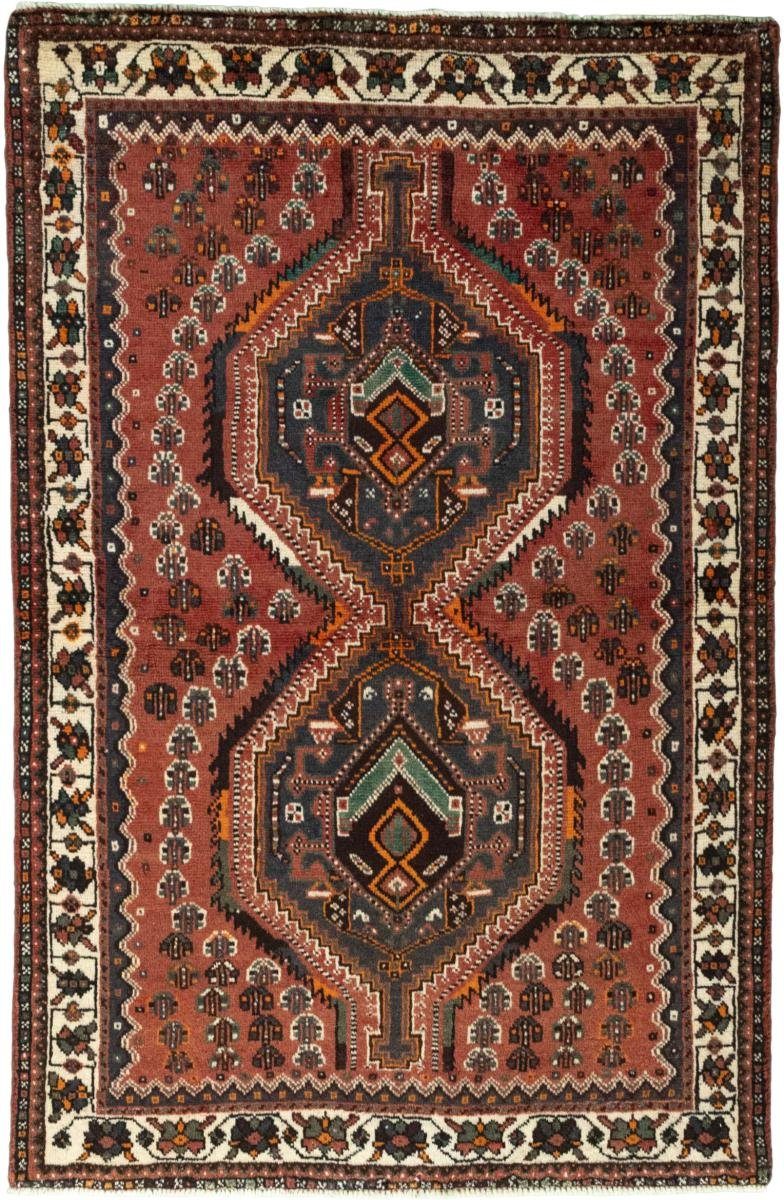 Orientteppich Shiraz 105x159 Handgeknüpfter Orientteppich / Perserteppich, Nain Trading, rechteckig, Höhe: 10 mm