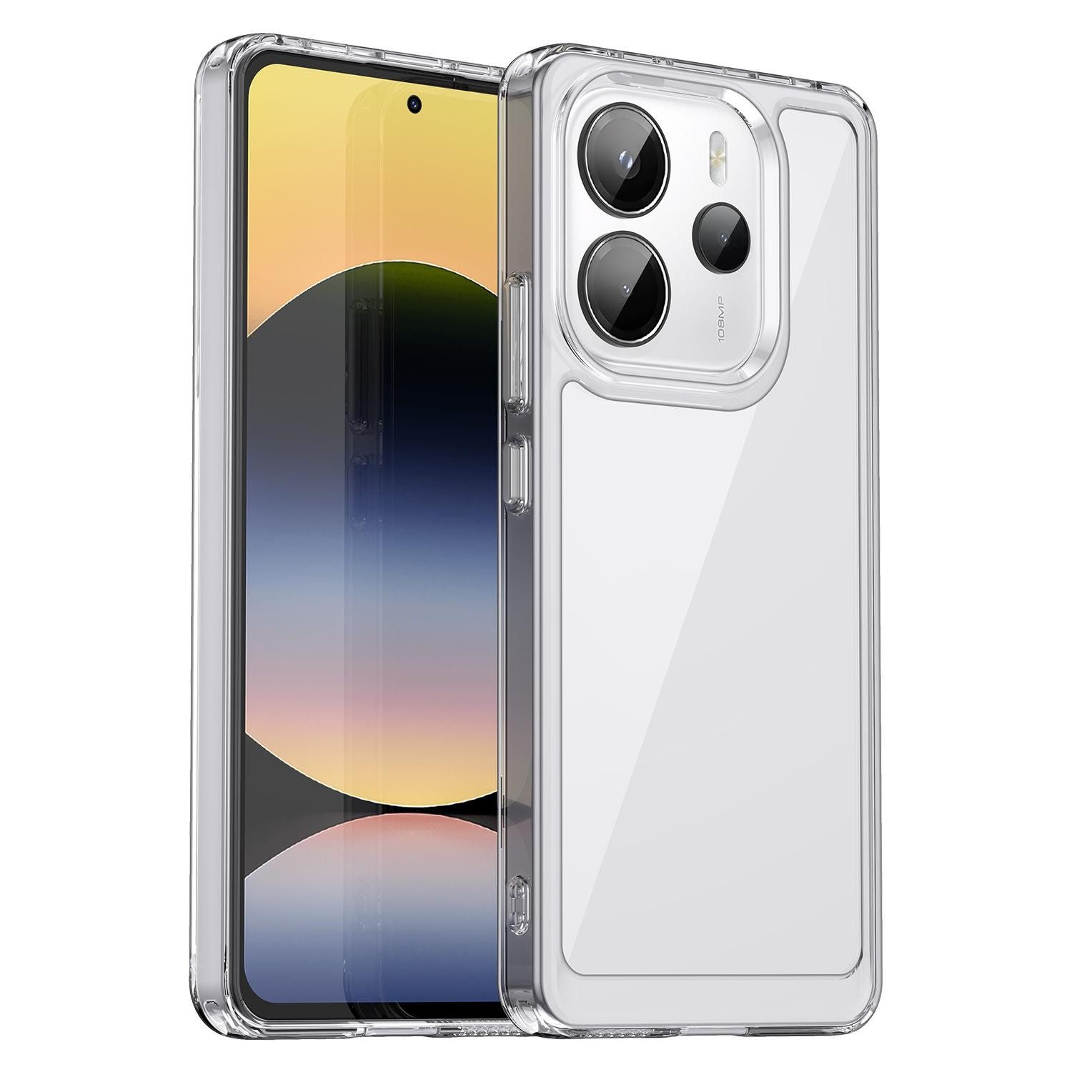 Wigento Handyhülle Für Xiaomi Redmi Note 14 4G Colorful TPU Hybrid Hülle Transparent, Colorful Series Hybrid Schutzhülle