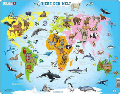 Media Verlag Puzzle Tiere der Welt (Kinderpuzzle), 29 Puzzleteile