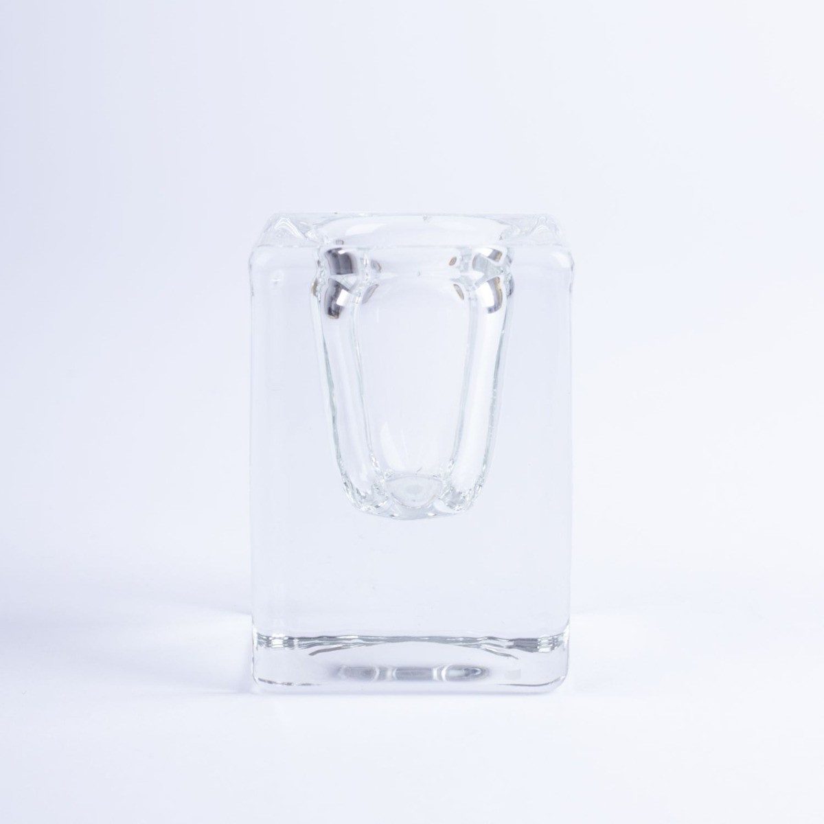 INNA-Glas Kerzenhalter Eckiger Glasleuchter SOLUNA für Spitzkerzen, transparent, 4x4x6 cm