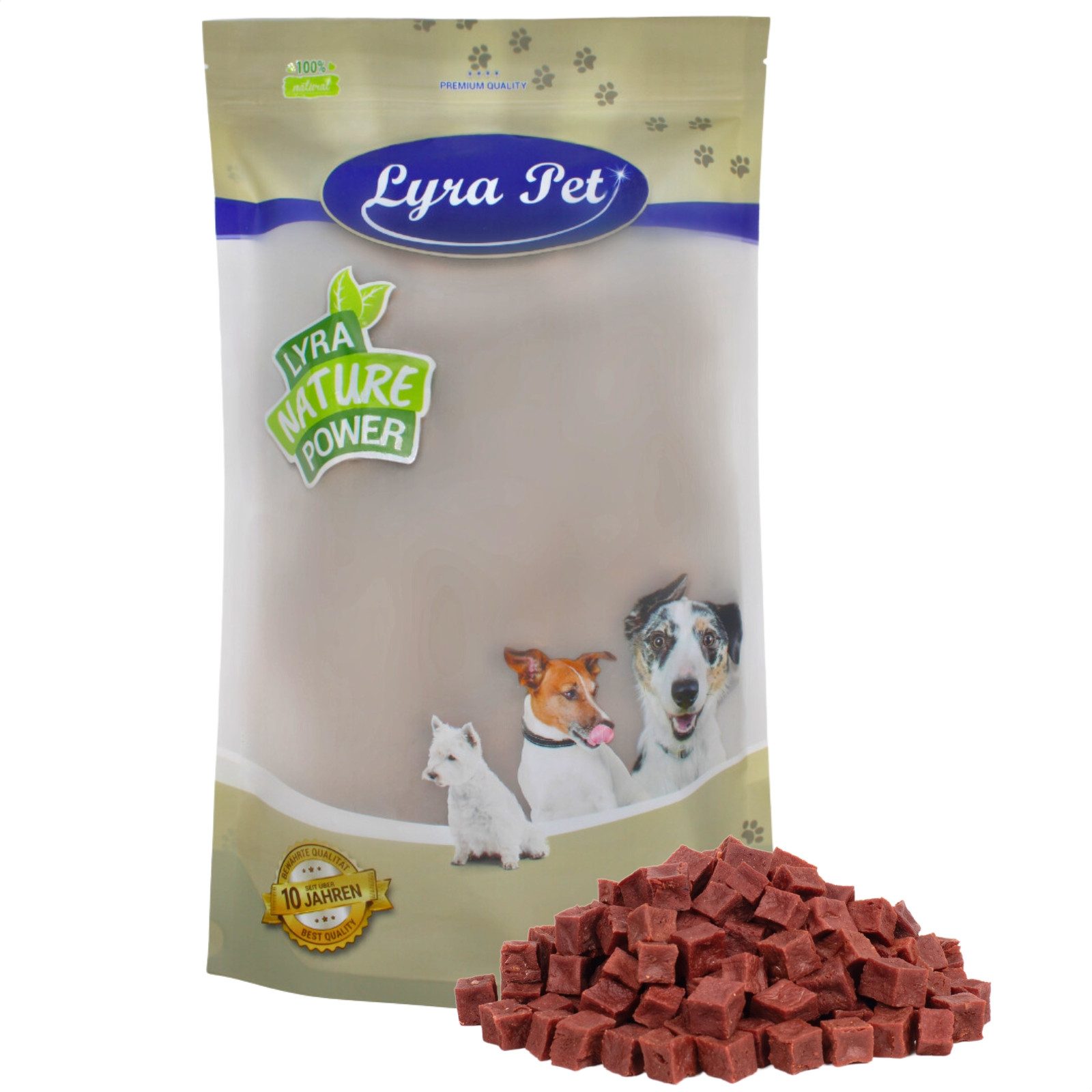 Lyra Pet 1 kg Lyra Pet® Pferdefleischwürfel Pferd, Kausnacks für: Hund