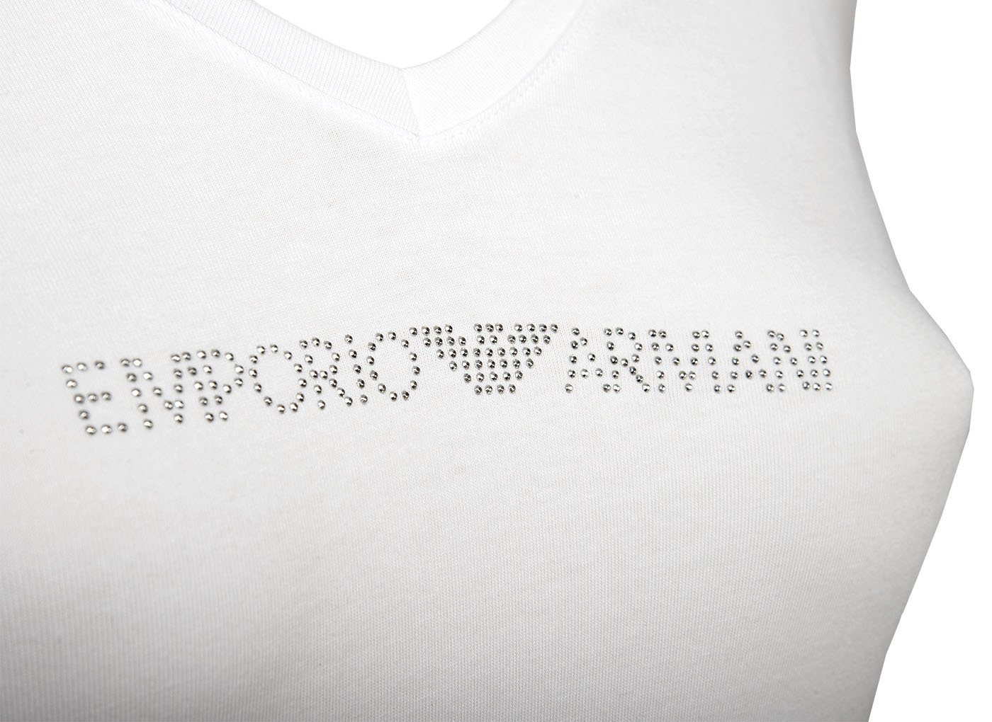 Kurzarm Damen Loungewear, T-Shirt - Emporio Armani T-Shirt Weiss Rundhals,