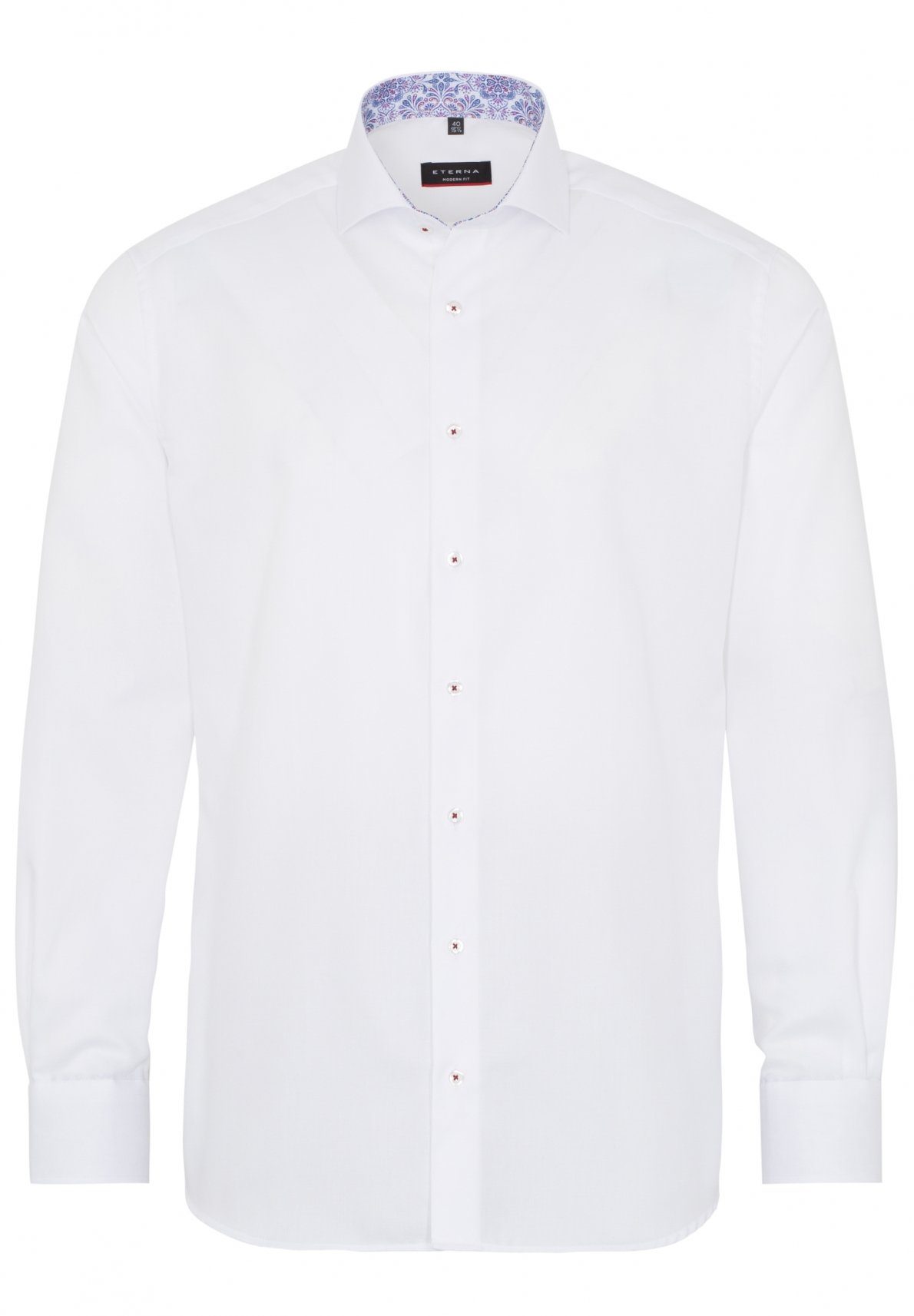 Eterna Klassische MODERN 3270-00-X15V Bluse Hemd ETERNA strukturiert Langarm weiß FIT
