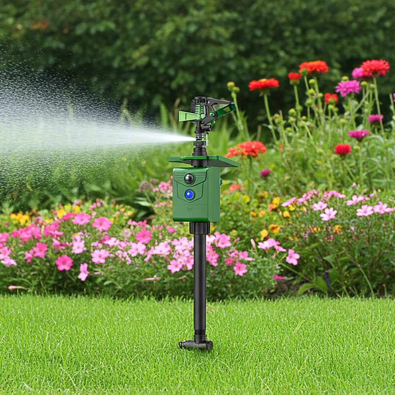 ISOTRONIC Wasserstrahl-Tiervertreiber solarbetrieb, Bewegungssensor: Vertreibt Wildtiere, 1-tlg., Reichweite Wasserstrahl bis zu 10 m