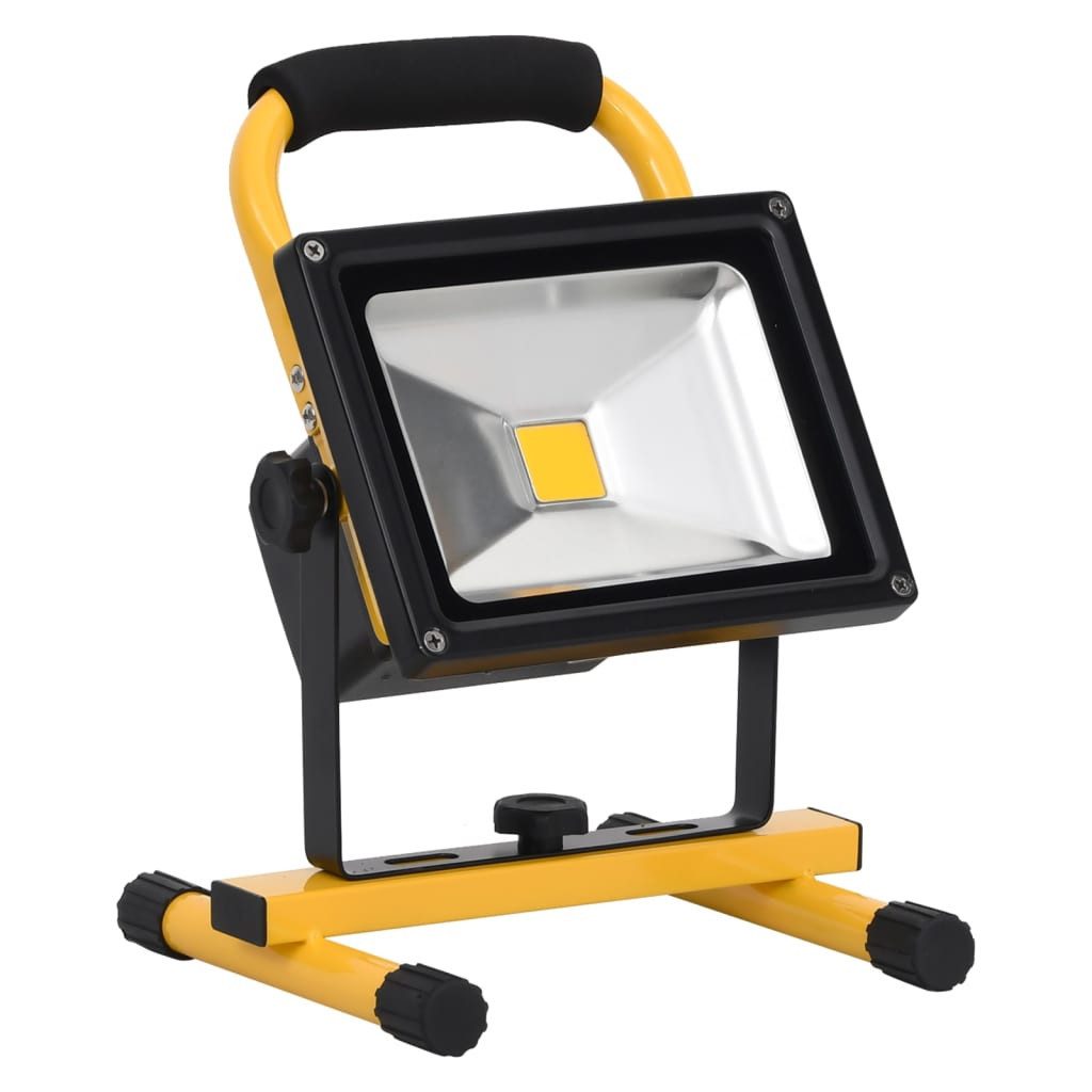 vidaXL Flutlichtstrahler LED-Strahler Wiederaufladbar mit Handgriff 30W Kaltweiß