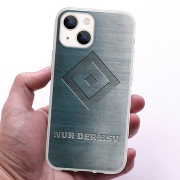 DeinDesign Handyhülle HSV Hamburger SV Metallic Look Nur der HSV Metalllook, Apple iPhone 13 Mini Silikon Hülle Bumper Case Handy Schutzhülle