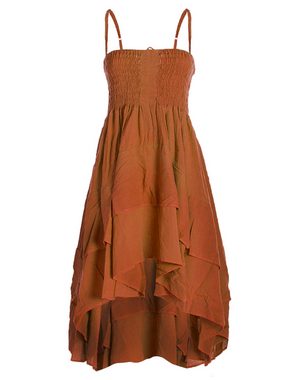 Vishes Sommerkleid 2in1 Kleid-Rock Damen Sommer-Kleid Spagetti-Träger Hippie-Rock Elfen, Casual Style