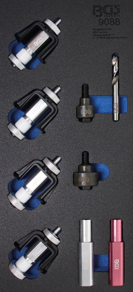 BGS Werkzeugset Montagewerkzeug-Satz für Einparksensoren-Halter, Werkstattwageneinlage  1/3, 150 mm Backen