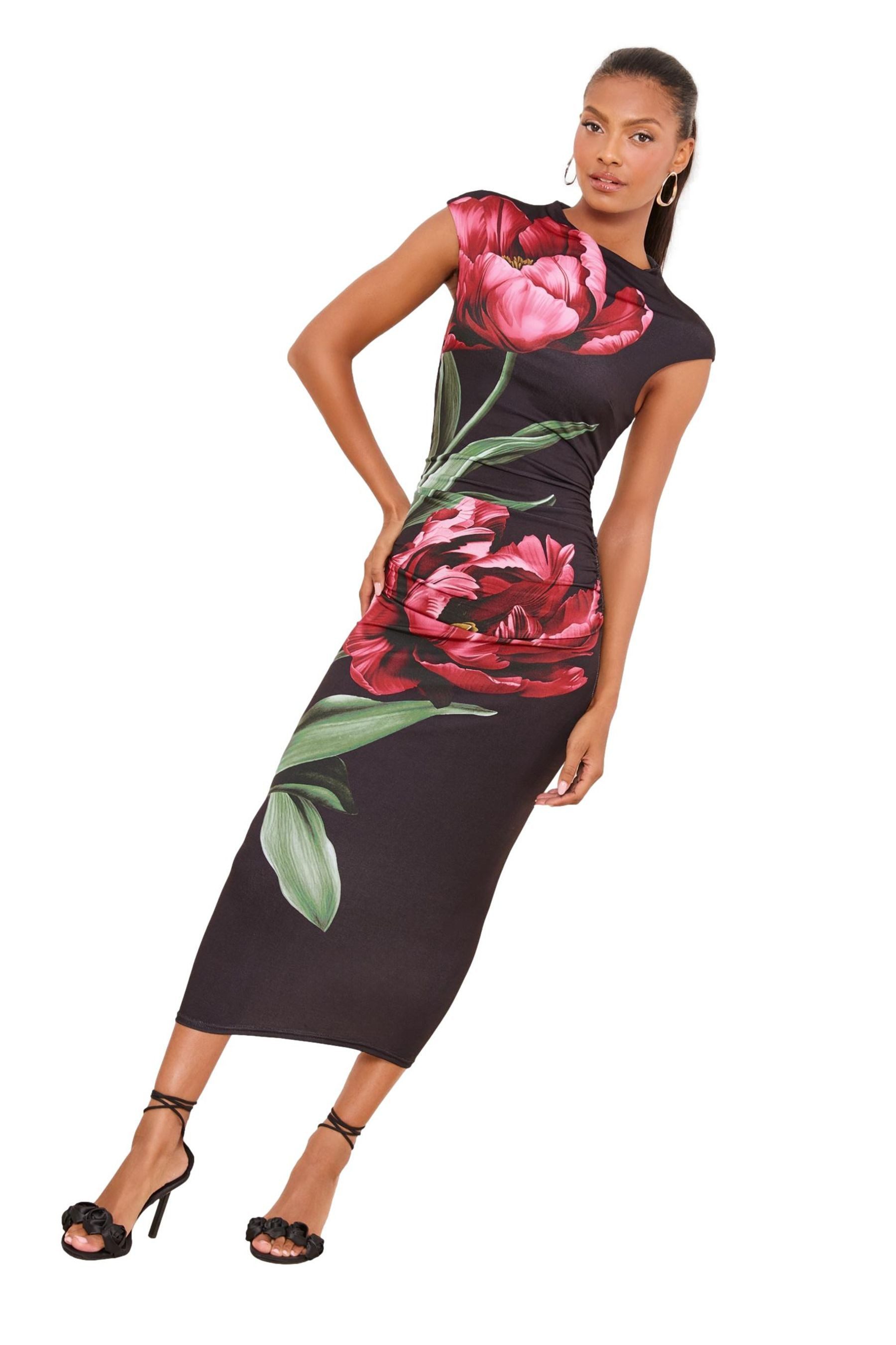 LIPSY Druckkleid Figurbetontes Lipsy Kleid mit Rosenprint (1-tlg) günstig online kaufen