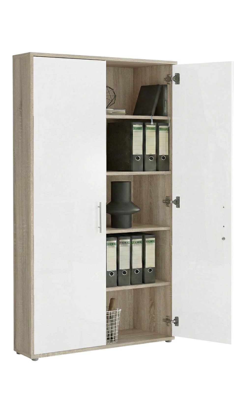 moebel-dich-auf Aktenschrank TABOR 4 (Büroschrank Mehrzweckschrank ideal für DIN A4 Ordner, abschließbar Metallgriffe) Made in Germany