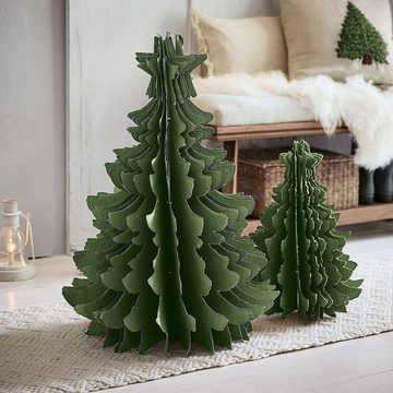 Mirabeau Weihnachtsfigur Deko-Baum 2er Set Amuré grün