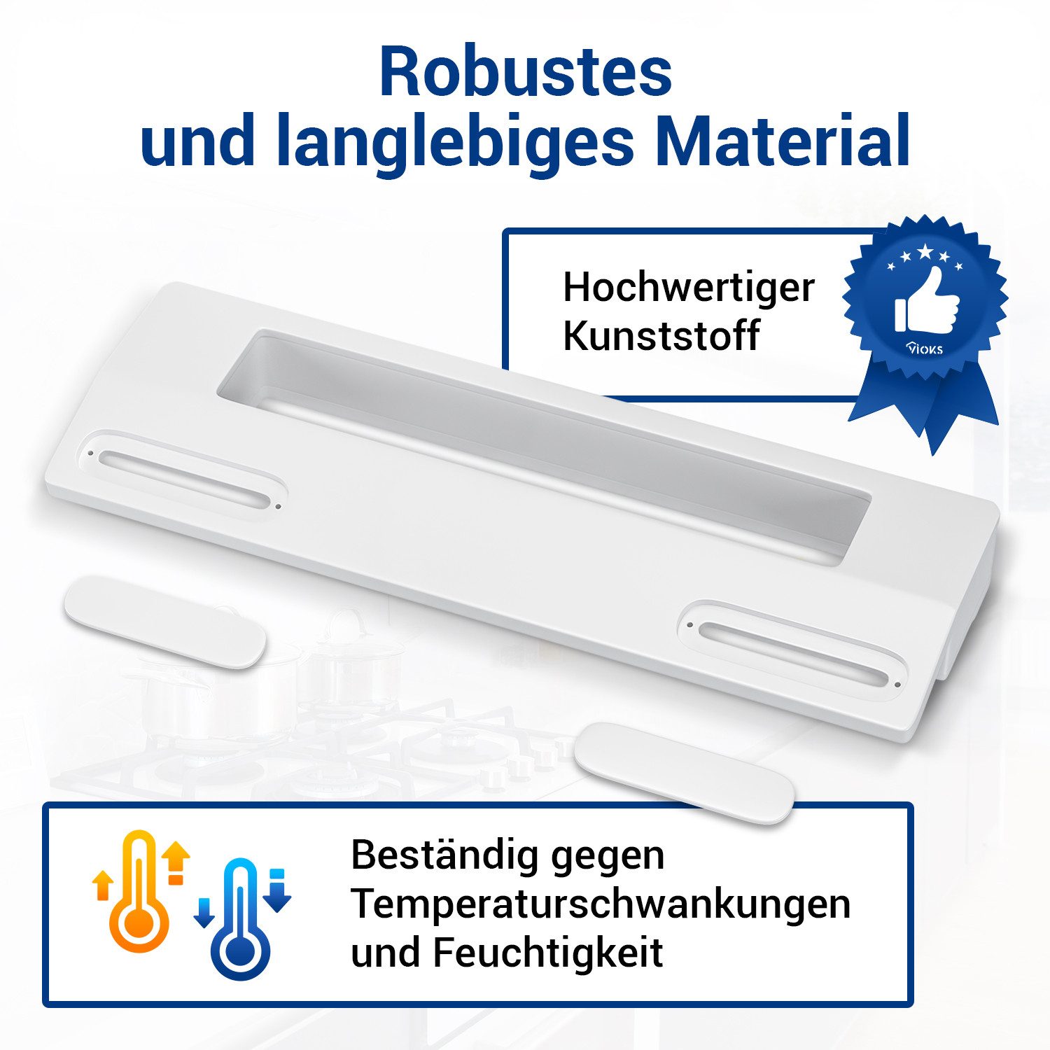 VIOKS Türgriff universal Handgriff 187 mm mit 90-172 mm Schraubenabstand, 1-tlg., für Kühlschrank Gefrierschrank – Bild 3 von 5