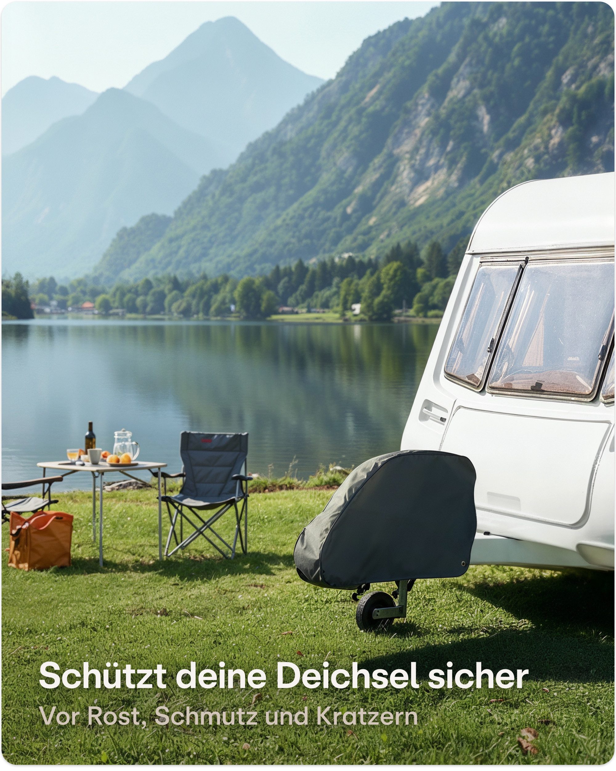 Praknu Anhänger-Deichselbox Deichselabdeckung Wohnwagen & Anhänger – Extra Dickes PVC, Grau (Einzelartikel, 1 St., 1 x Deichselabdeckung Wohnwagen), Wasserdicht & UV-Beständig – Passend für Humbaur & alle Kupplungen
