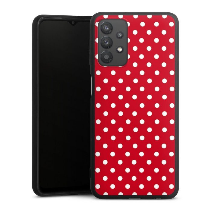 DeinDesign Handyhülle Punkte Retro Polka Dots Polka Dots - dunkelrot und weiß Samsung Galaxy A32 5G Silikon Hülle Premium Case Handy Schutzhülle