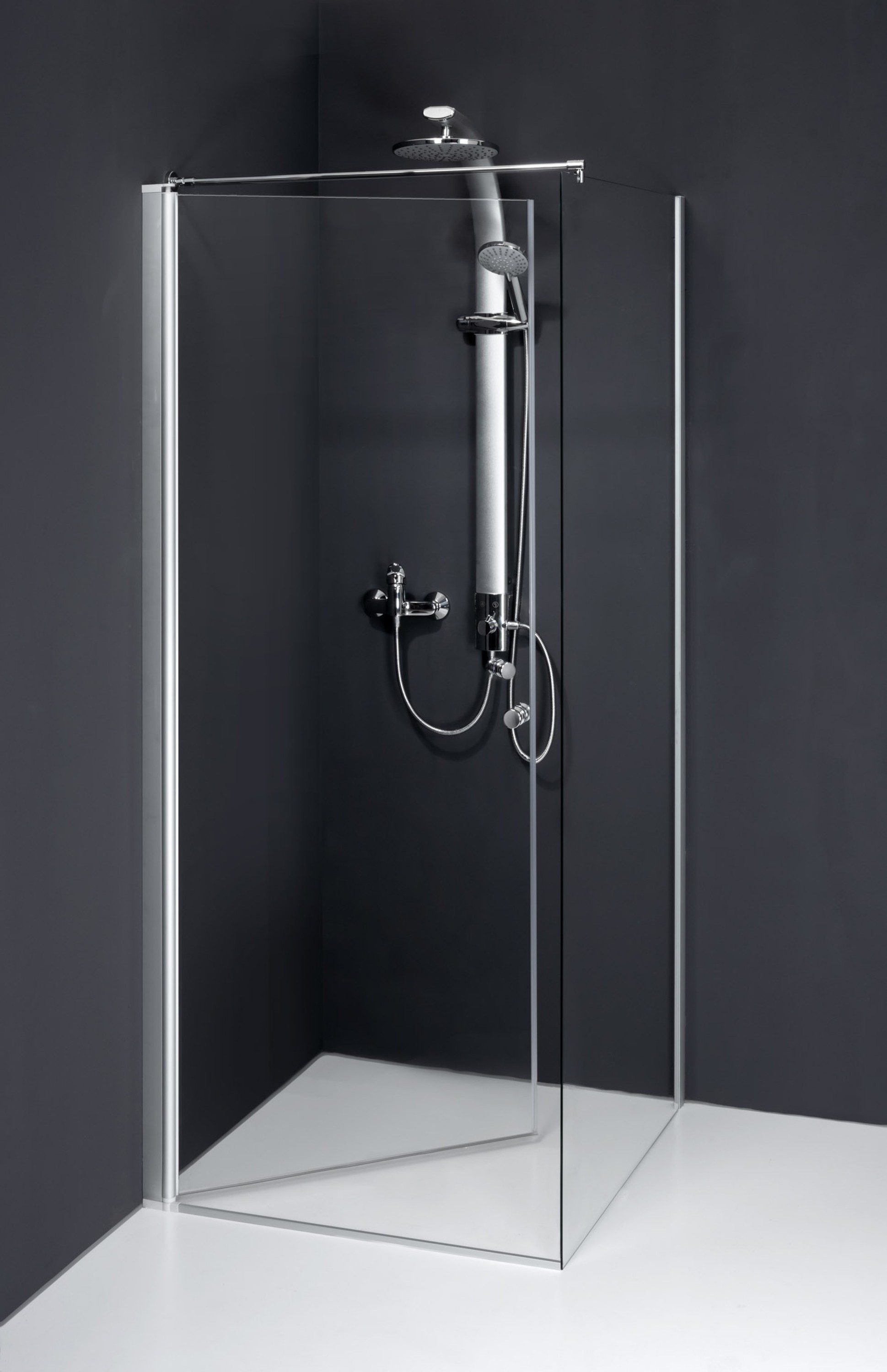 Dusbad Eckdusche Duschkabine Dusbad Vital 5 Pendeltür mit Seitenwand Made in Germany, BxT: 90x90 cm, ESG-Glas