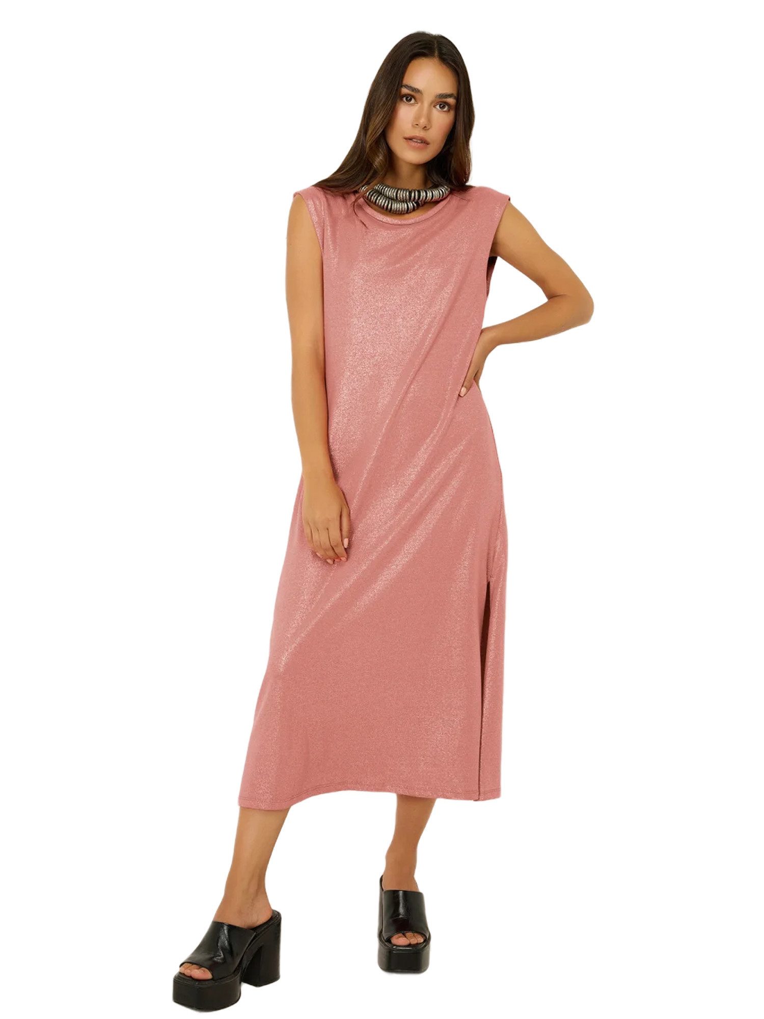 Midikleid Ärmelloses Kleid mit Schlitz