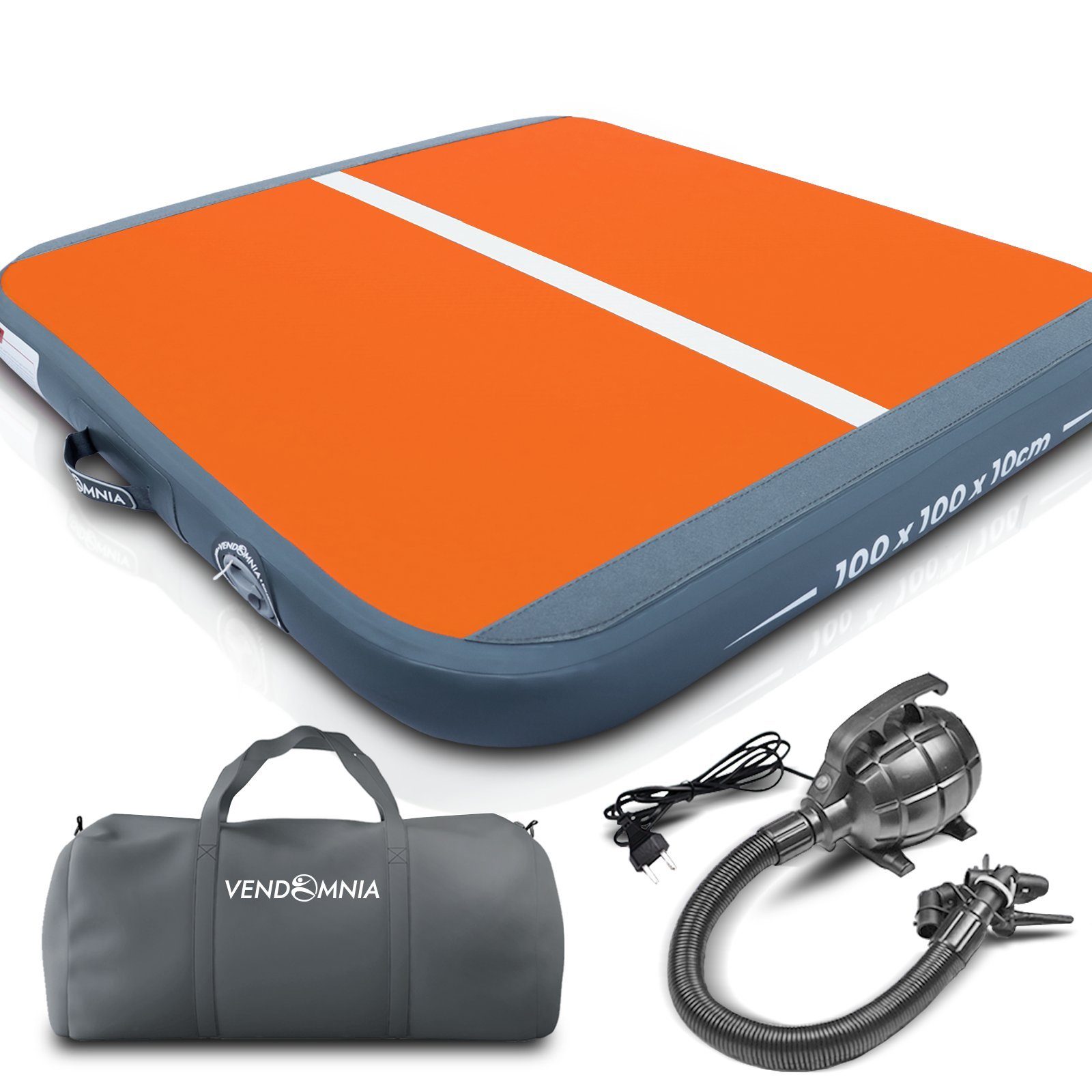 VENDOMNIA Gymnastikmatte AIRTRACK - Fitness Sport 1/2/3/4/5/6/7/8m Farbwahl (elektrische Luftpumpe aufblasbar PVC Dicke:10/20cm), Tumbling Tracking Gymnastik Yoga Air Track Matte
