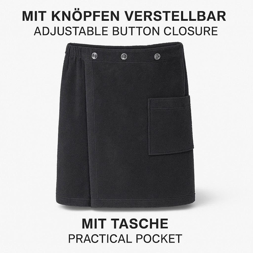 Betz Kilt Frottee Saunakilt BERLIN mit Knöpfen für Herren 420 g/m²
