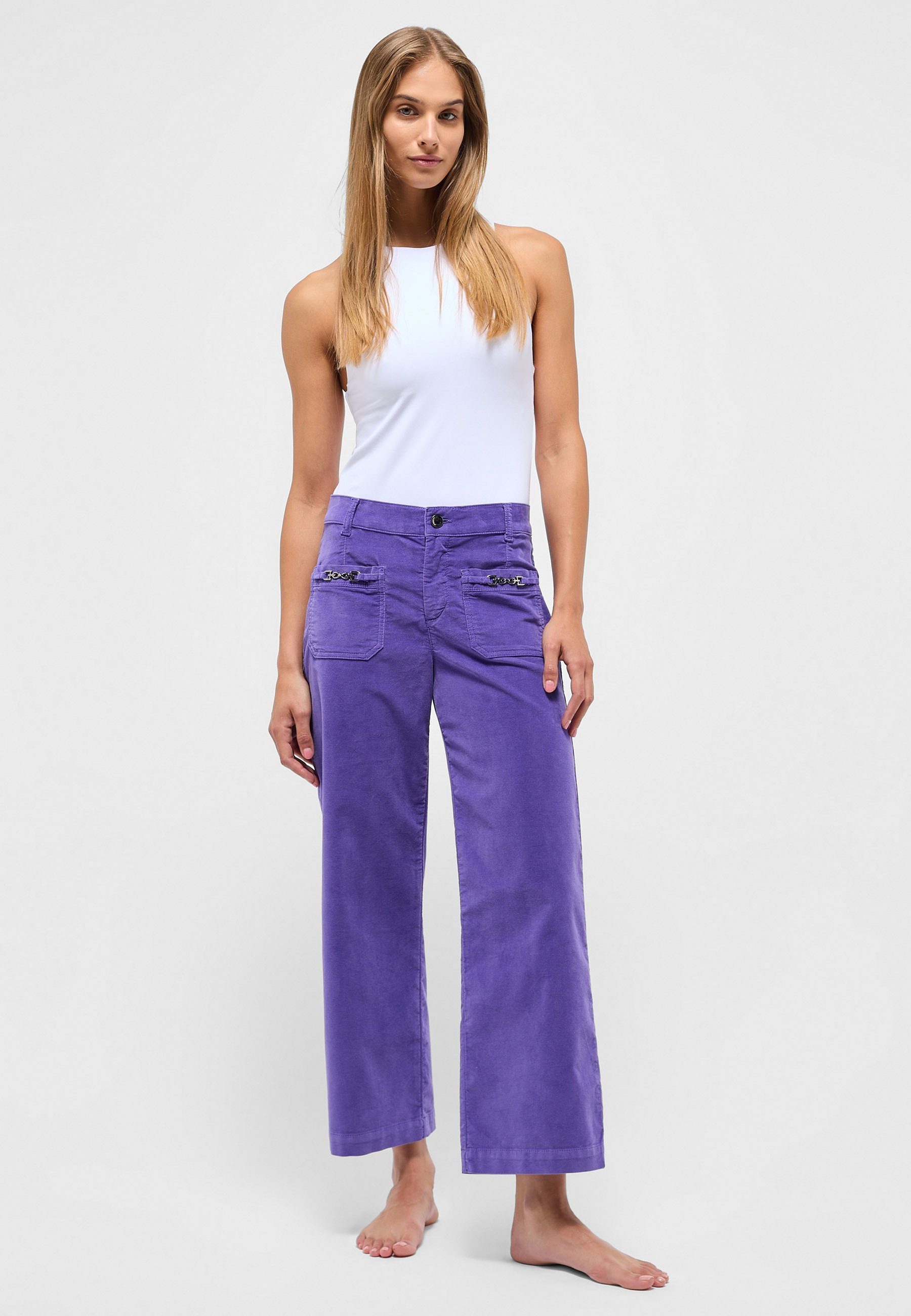 Culotte Mit Reißverschluss mit 7/8-Hose AENGELS Hose Pocket Samtstoff