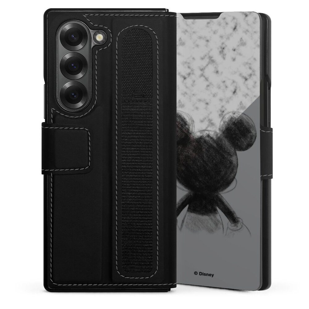 DeinDesign Handyhülle Disney Marmor Mickey Mouse Mickey Mouse Scribble, Samsung Galaxy Z Fold 6 Hülle Handy Flip Case Wallet Cover