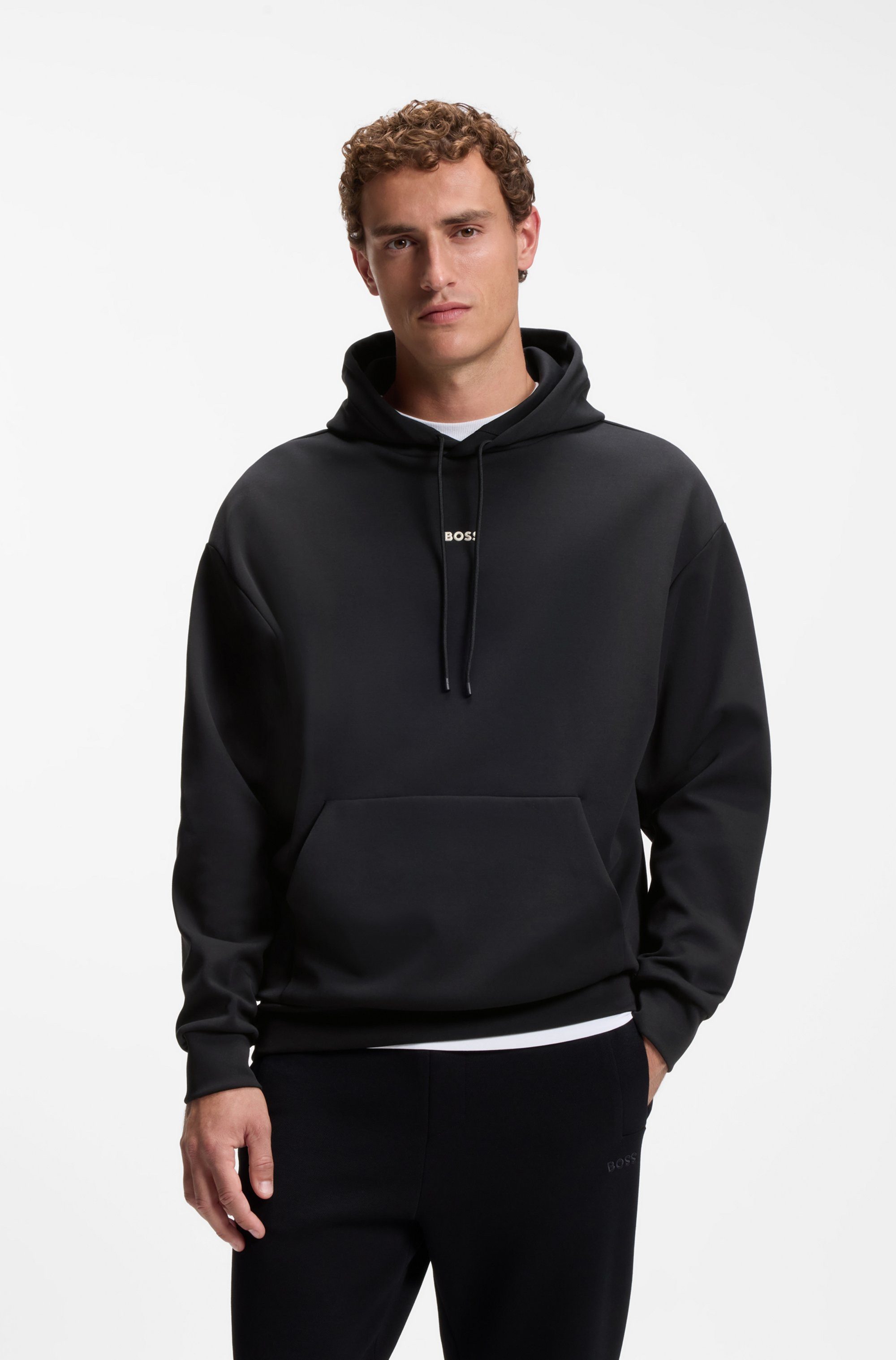 BOSS GREEN Kapuzensweatshirt Sly Zone Kapuze mit Kordelzug, Regular Fit, Kängurutasche