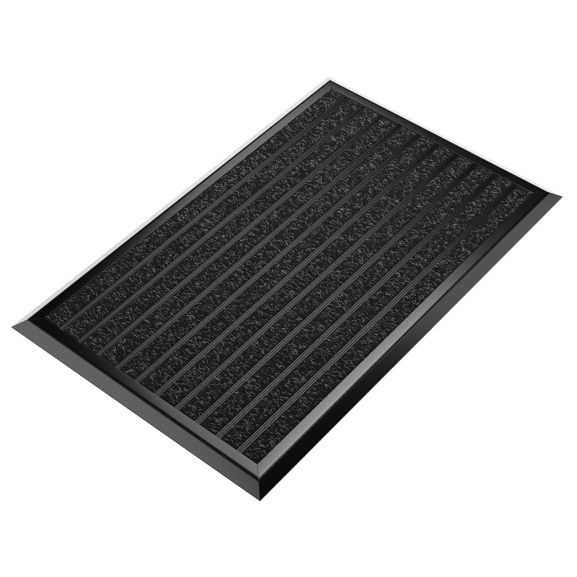 WEST & EAST Fußmatte Aluminum Fußabtreter außen, Schmutzfangmatte Außenbereich, Rechteckig, Höhe: 10 mm, Fußabtreter Schwarz 50x80 cm, Wetterfeste Eingangsmatte