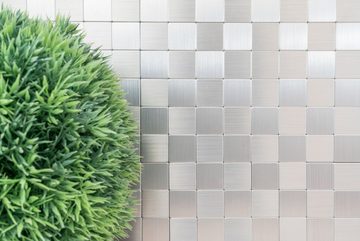 Mosani Wandfliese Selbstklebende Aluminium Metall Mosaikfliese Wanddekoobjekt, Dekorativer DIY Wandverblender