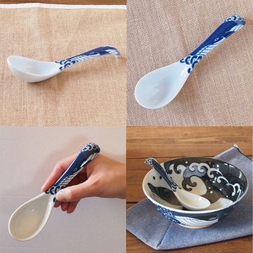 Minoru Touki Suppenlöffel japanische Suppenlöffel 'Renge' 17,5 cm Shiranami-Wal Set mit 2 Stück (2 Stück)