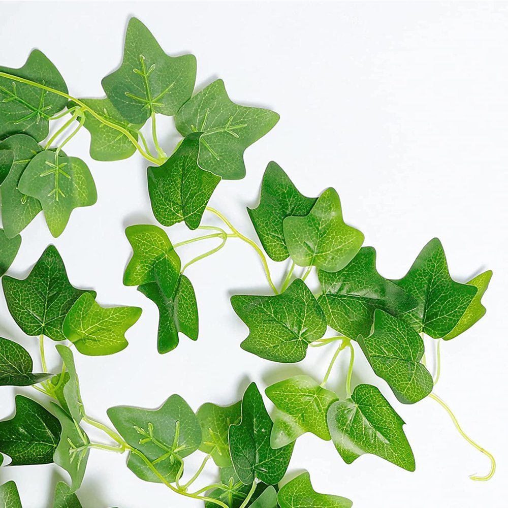 Girlanden, Blätter Kunstpflanze zggzerg Efeu 4 Stück Gefälschter Künstliche Hängepflanze,110cm Grün hängendes