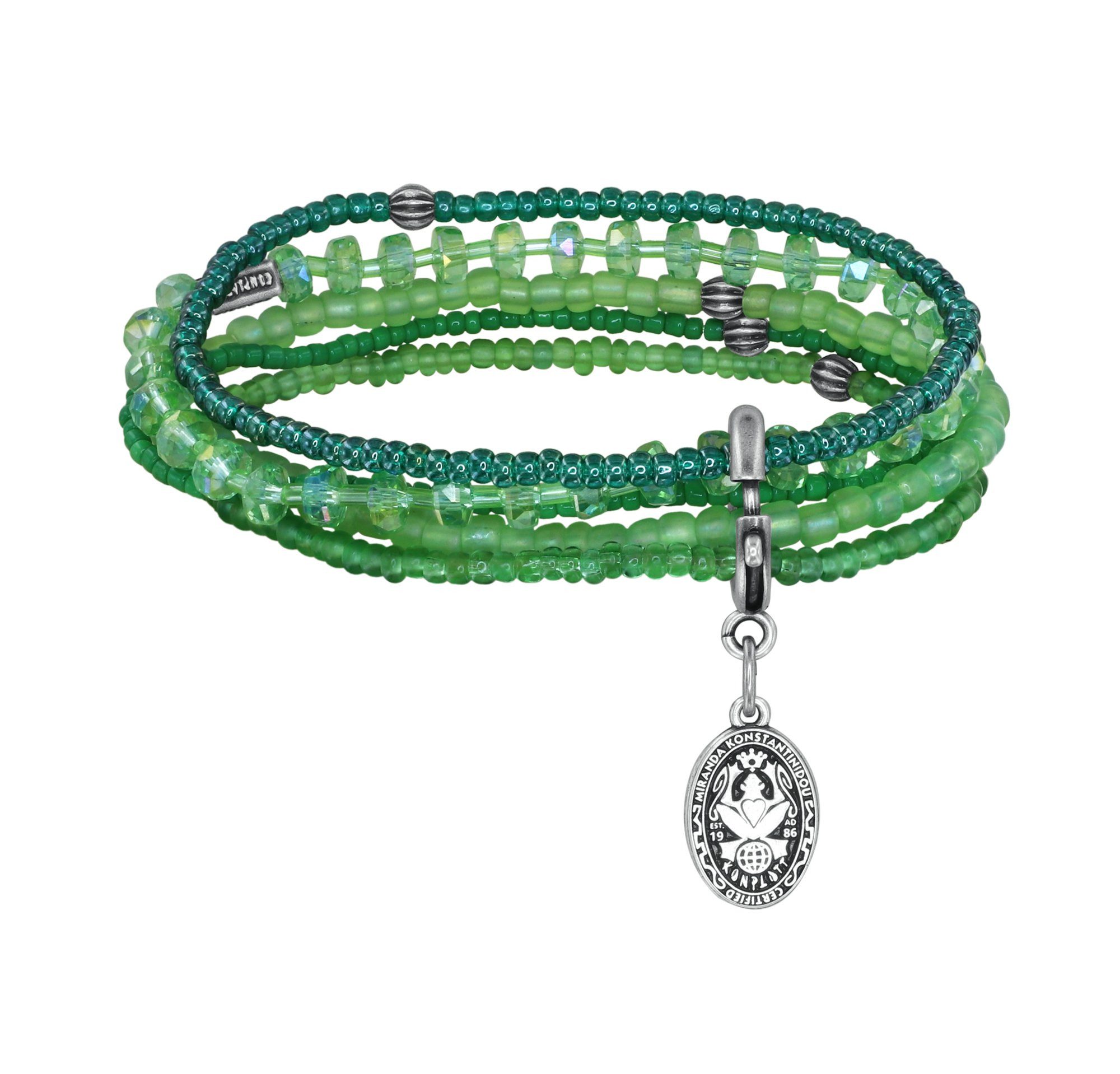 KONPLOTT Armband KONPLOTT Armband Petit Glamour d´Afrique antik Silber grün elastisch