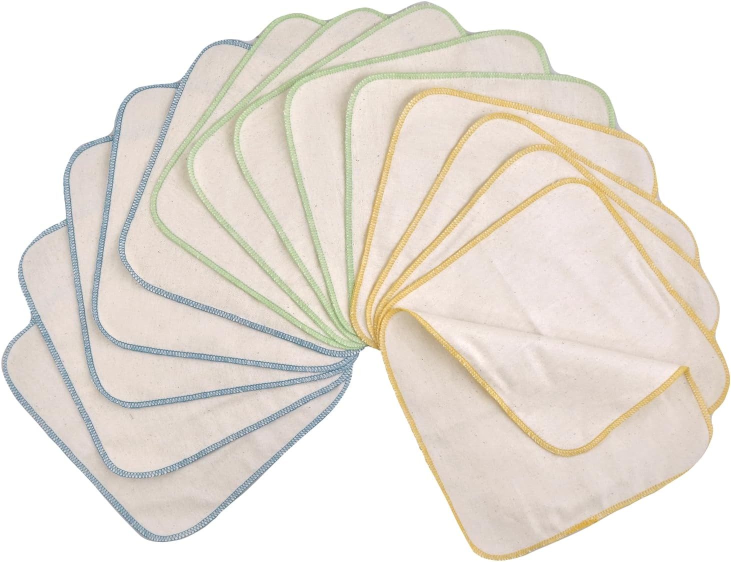 avo+cado Waschlappen Flanellwaschlappen aus Bio-Baumwolle, Mehrweg Baby Waschlappen, (Packung), 100 % Baumwolle