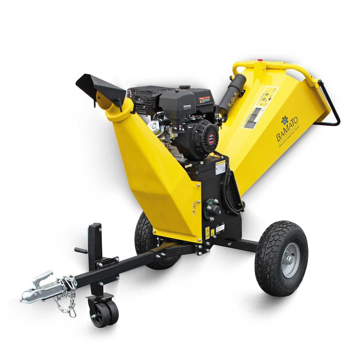 BAMATO Häcksler HACK-120, 15 cm max. Astdurchmesser, (1-St), E-Start, Luftbereifung, Holzhäcksler, 9kW Häcksler