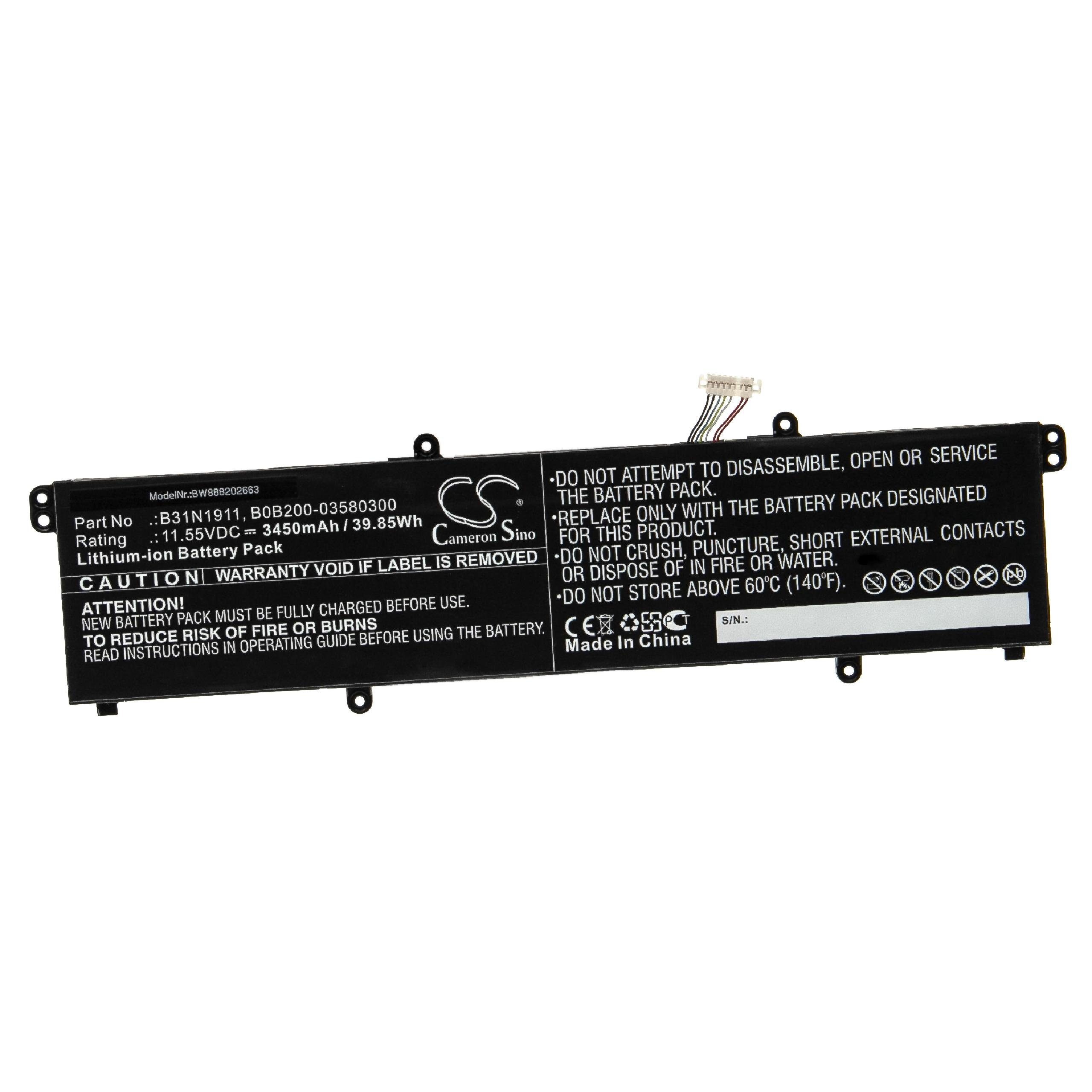 TM420IA-EC133T für Asus 3450 11,55V, (3450mAh, Notebook TM420IA-EC126T, Flip passend mit VivoBook Li-Ion) Notebook Netbook mAh vhbw 14 Laptop-Akku Notebook Flip Kompatibel / 14 /