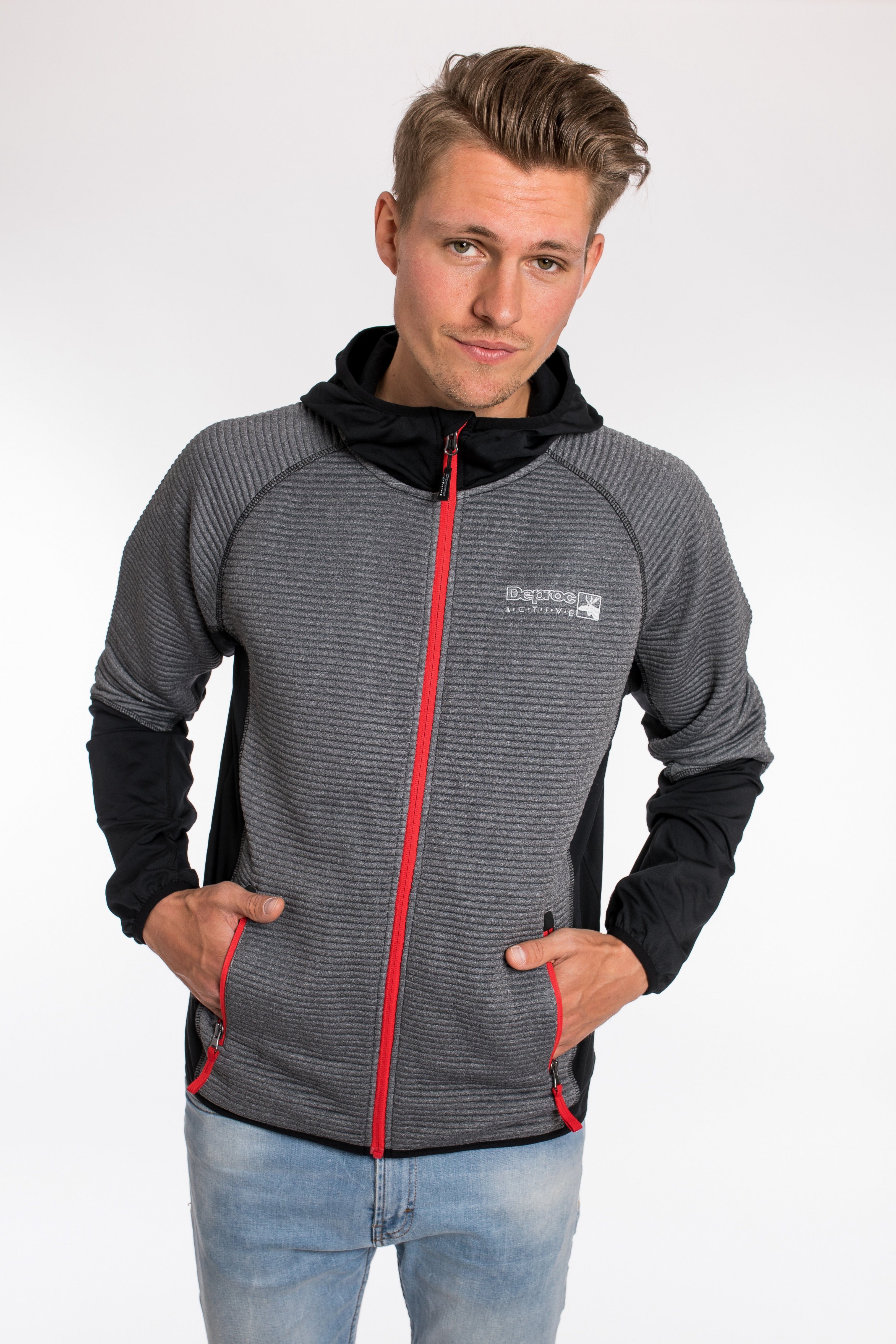 DEPROC Active Strickfleecejacke ELM NEW CS MEN auch in Großen Größen erhältlich anthra-gray