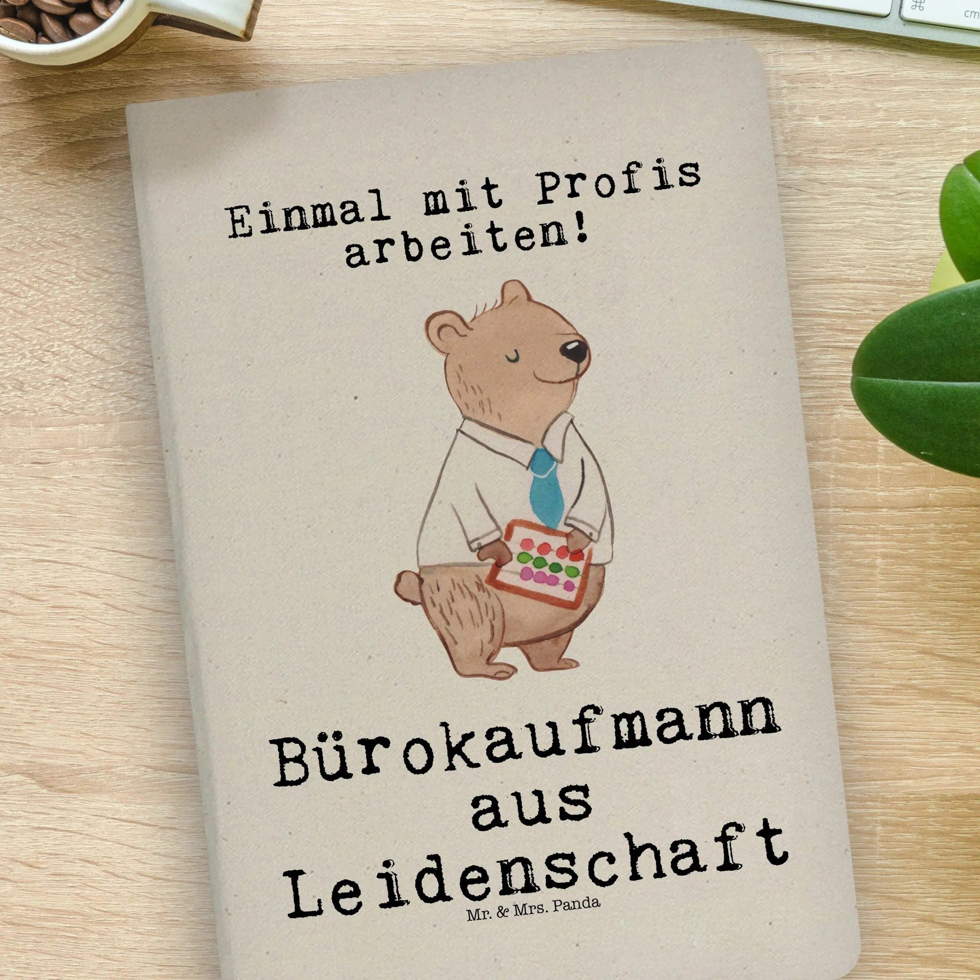 Thumbnail - Mr. & Mrs. Panda Notizbuch Bürokaufmann Leidenschaft - Transparent - Geschenk, Mitarbeiter, coff Mr. & Mrs. Panda, Echte...