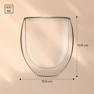 Feelino Thermoglas Glas Ice mit Teeblume 400 ml, Glas