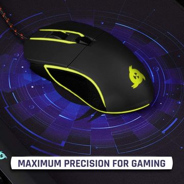 KLIM »Aim black« Gaming-Maus (kabelgebunden, RGB Computermaus für Rechts- und Linkshänder)
