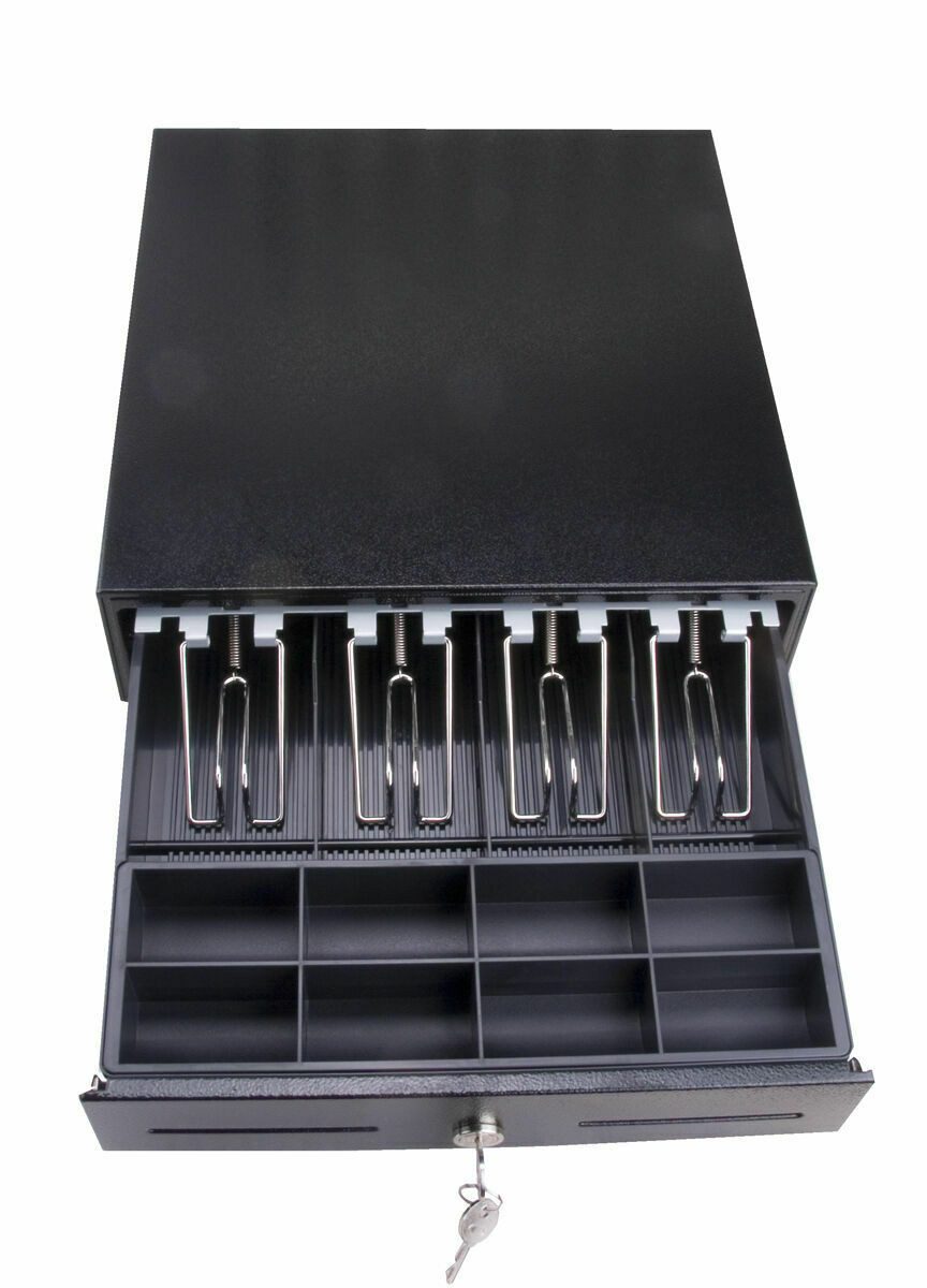 BlitzKasse Geldkassette Kassenlade mit Montagehalterung iQCash330Unt 33x35x10cm, RJ-11/12