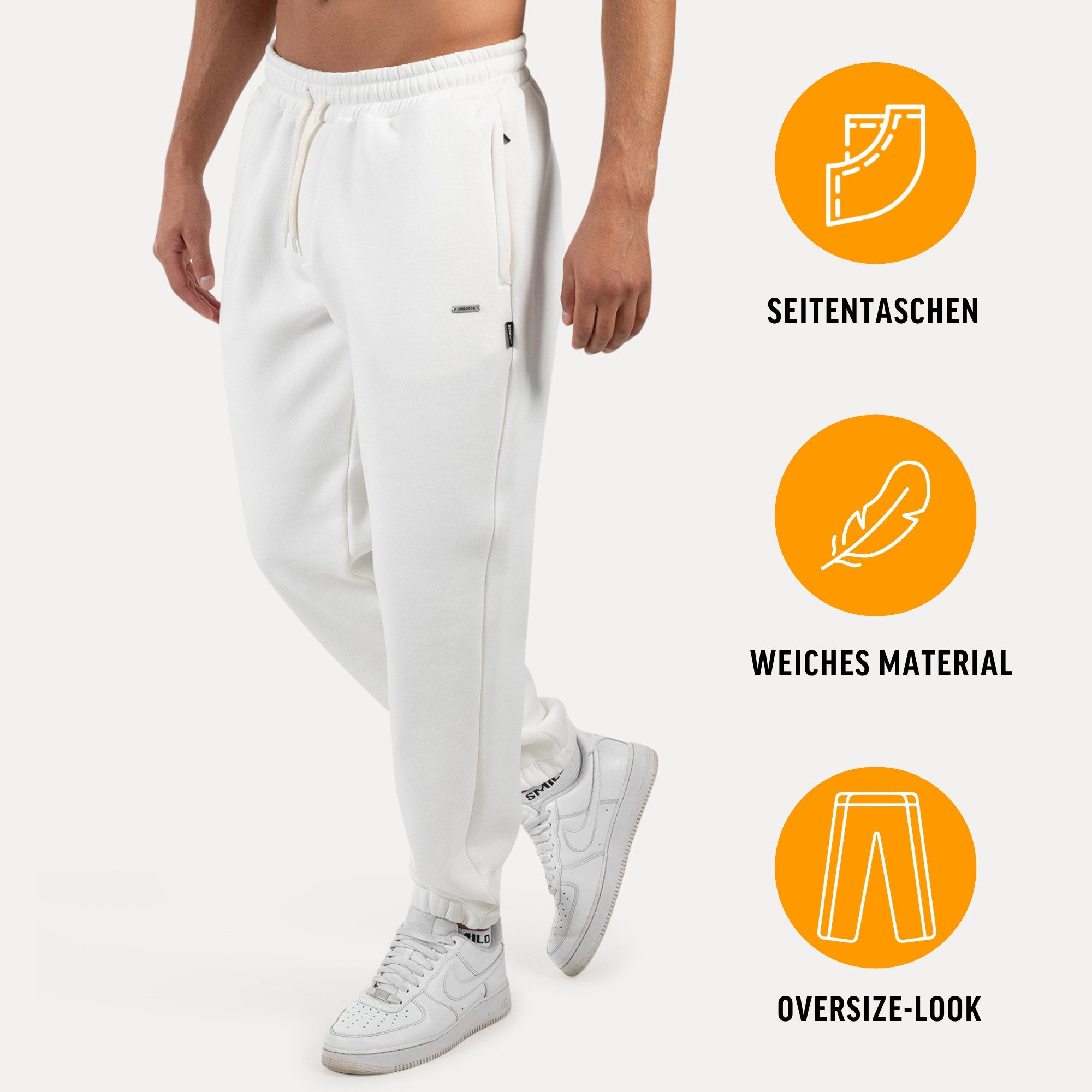 Smilodox Jogginghose Cedrik, Oversize Sweathose mit Taschen, Kordelzug am B günstig online kaufen