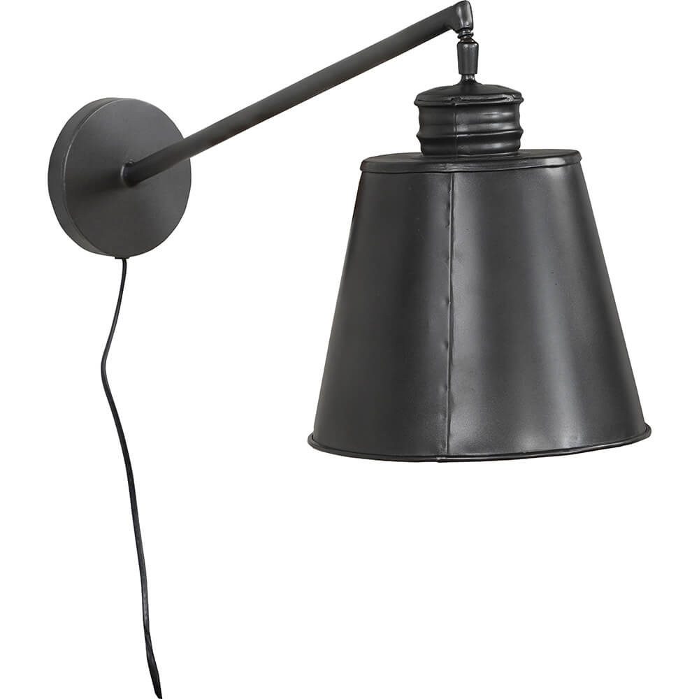 Trademark Living Lampenschirm Schlichte schwarze Wandlampe mit Arm