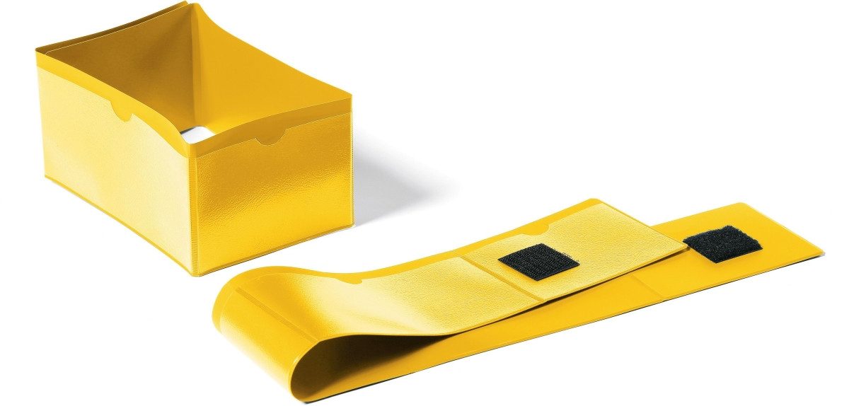 Fächermappe Palettenfußbanderole 140x65/90mm Klettverschluss VE=50 Stück gelb.