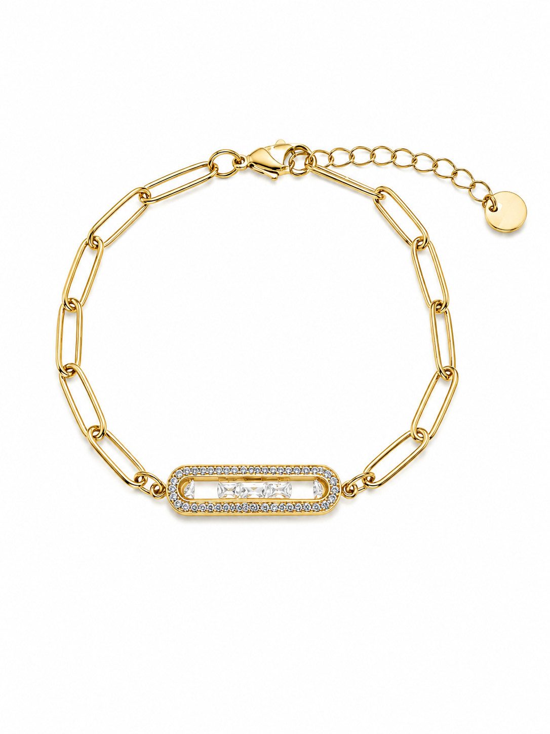 Brise Accessosres Armband Armband Damen mit Strass verstellbar Gliederarmband, Elegantes armband mit funkelnden Strassdetails und verstellbarer Länge