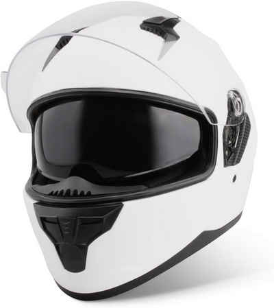 VINZ Motorradhelm Kennet Integralhelm mit Sonnenblende, Vollvisierhelm Mopedhelm, Motorradhelm Full-Face Helme, In Gr. XS-XL