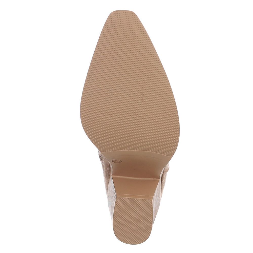 Ital-Design Elegante Stiefeletten mit Ausschnitt für Damen in Alltag und Freizeit Sommerboots (91117088) Blockabsatz Stiefeletten in Hellbraun