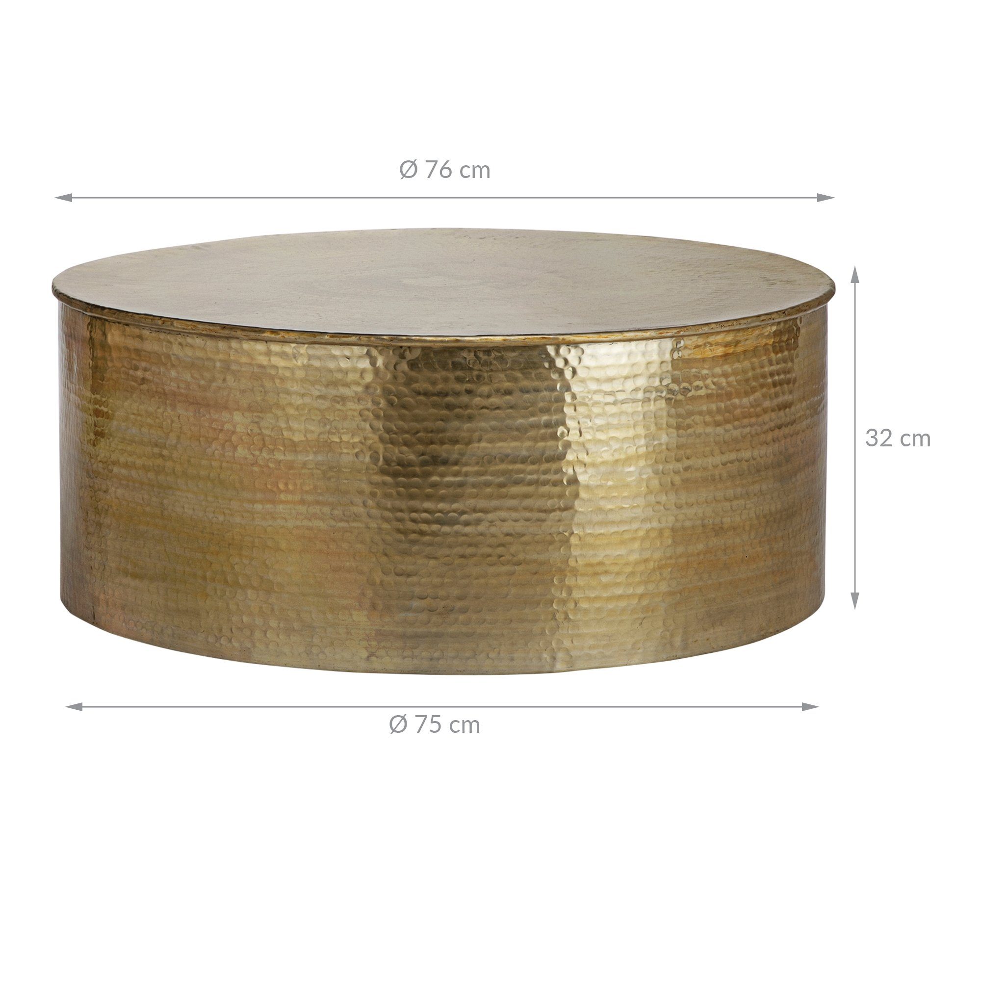 Aluminium-Legierung aus x Couchtisch 76 Ø 32 WOMO-DESIGN gold, rund, cm,